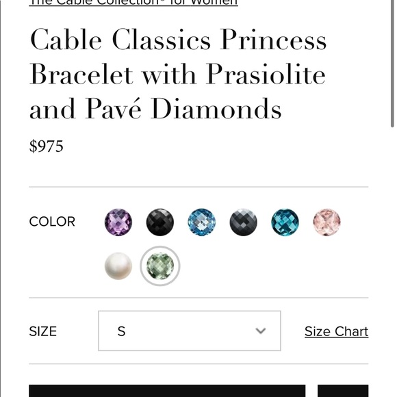David Yurman Cable Classics Princess Bracelet with Prasiolite and Diamonds - Picture 6 of 6